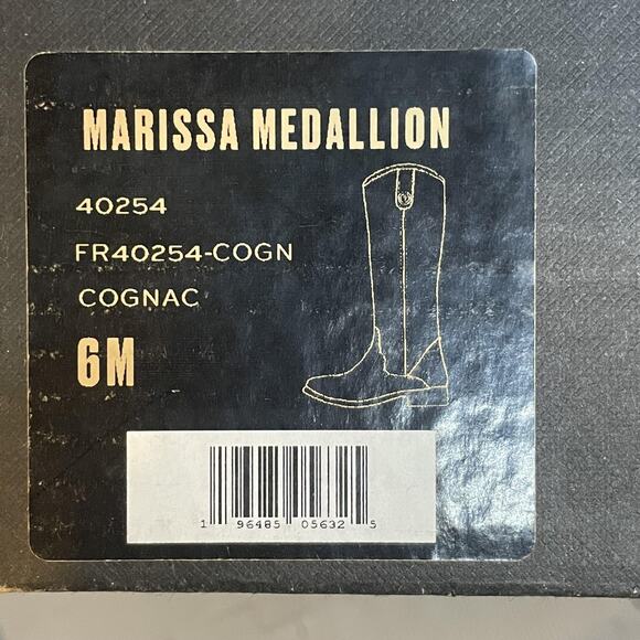 Frye Boots Womens Size 6 Cognac Marissa Medallion Tall Riding Leather Knee High - Picture 6 of 6